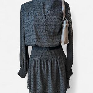 White House Black Market Textured Black Dress